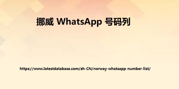 挪威 WhatsApp 号码列表